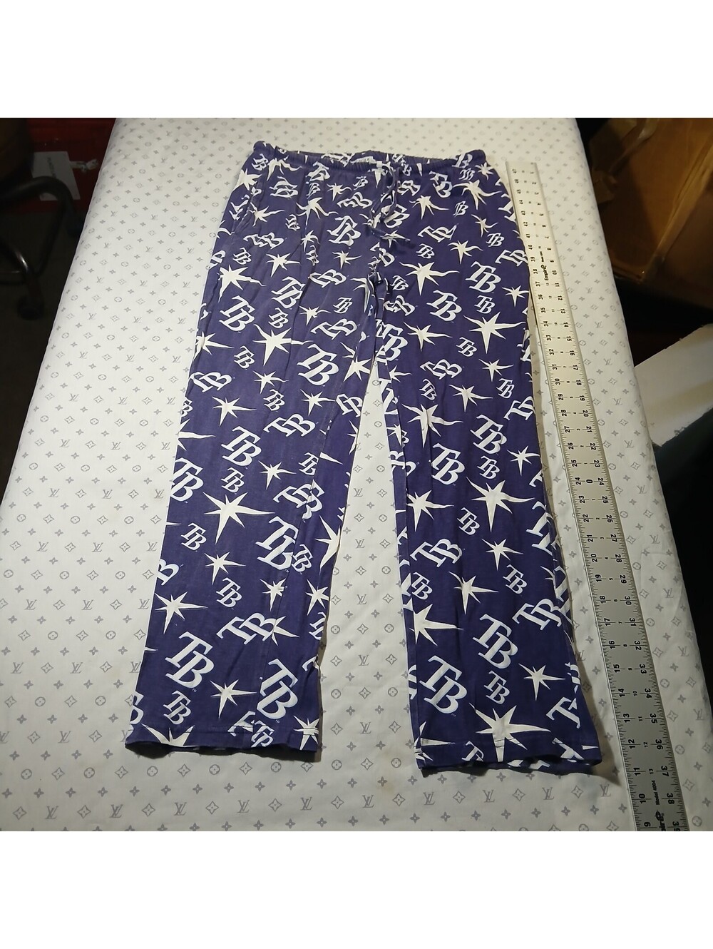 Purple Tampa Bay Rays Graphic Lounge Pants White Monogram Star Print Adult M